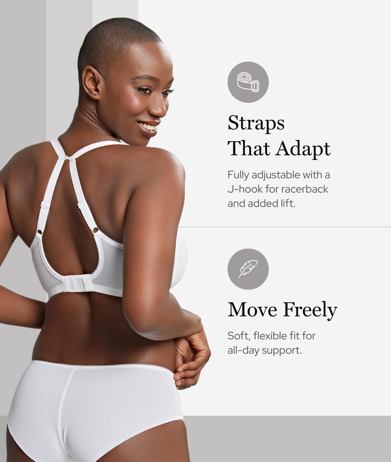 Panache Women's Cari Underwire Spacer T-Shirt Bra |Champagne,34F| Lightweight Padded Bra with Breathable Spacer Foam, Racerback Option, Swiss Embroidery, Everyday Supportive Fit for Larger Busts - Image 3